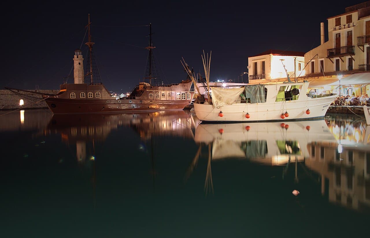 Rethymno’s Venetian harbour in May 2009