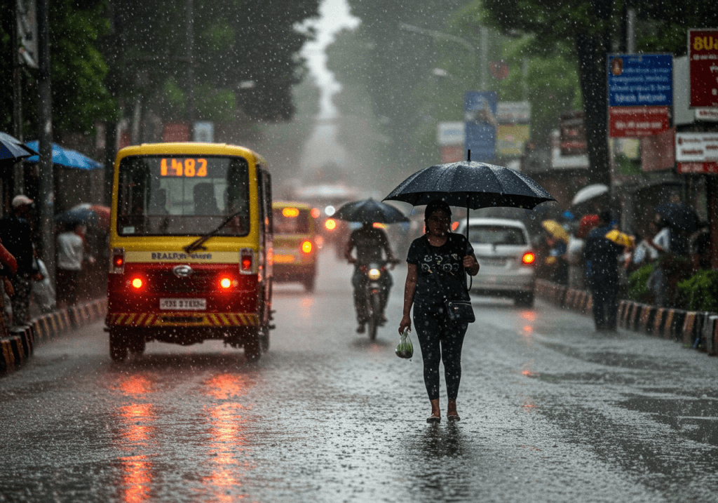 Delhi Faces Heavy Rainfall and Flight Advisories Amid Waterlogged Streets and Traffic Congestion