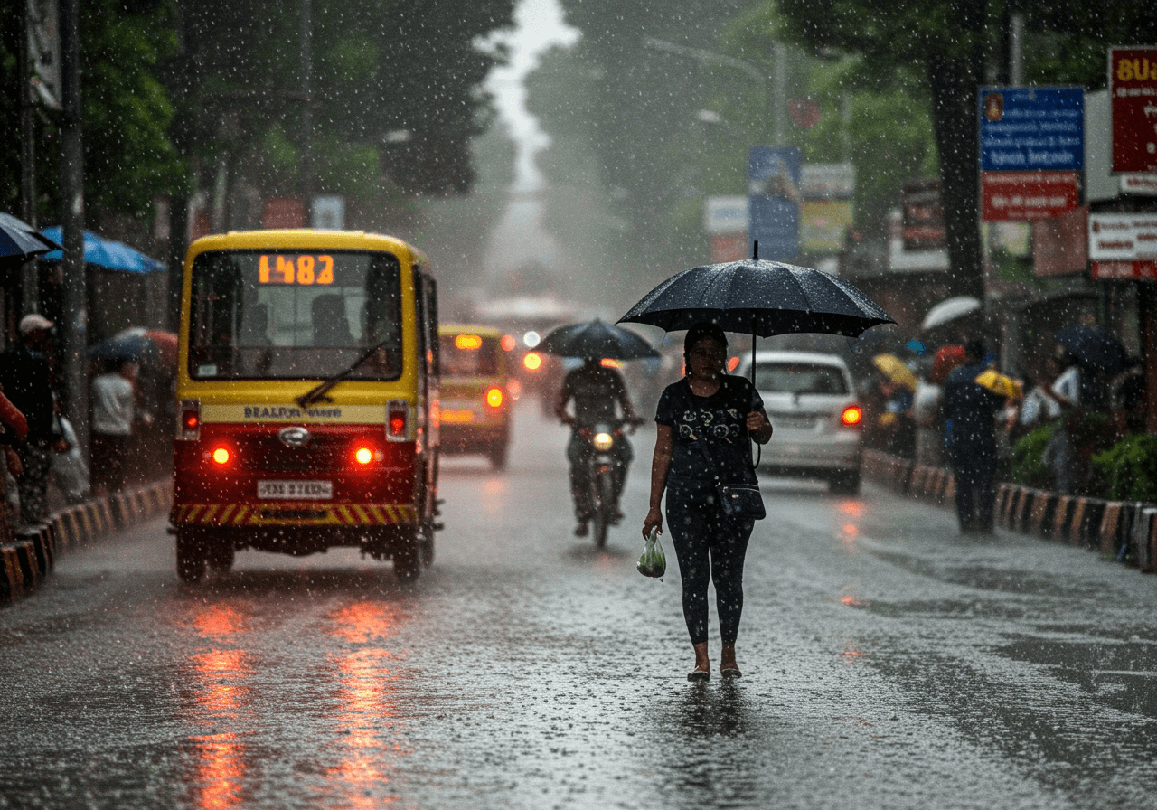 Delhi Faces Heavy Rainfall and Flight Advisories Amid Waterlogged Streets and Traffic Congestion